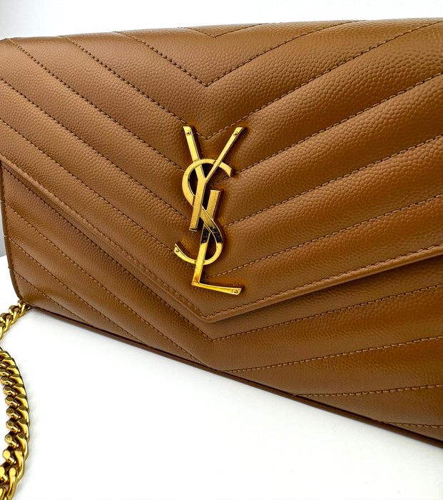 Saint Laurent Monogram Chain Bag Caramel