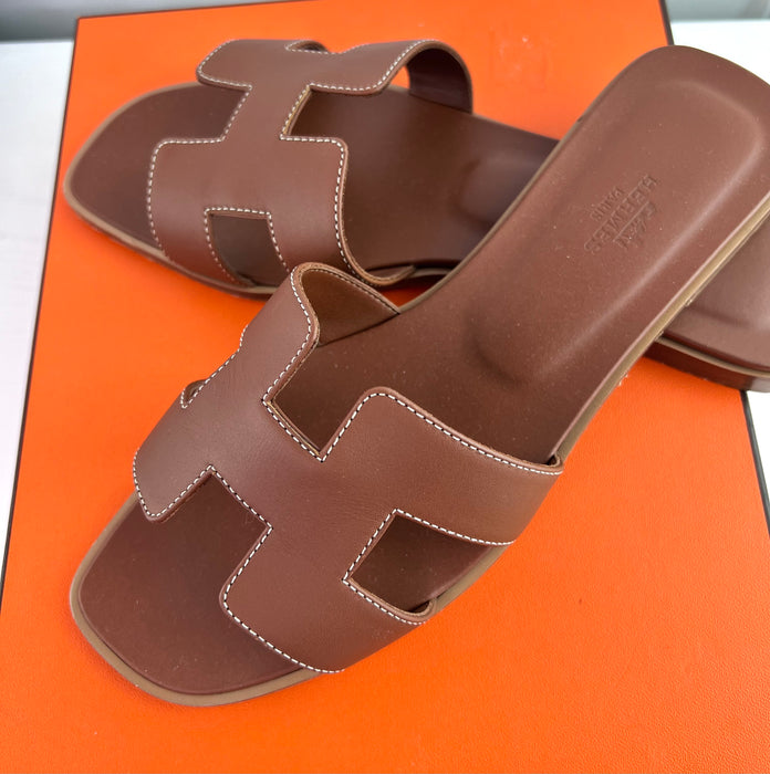 Hermes Oran Sandal in Brown