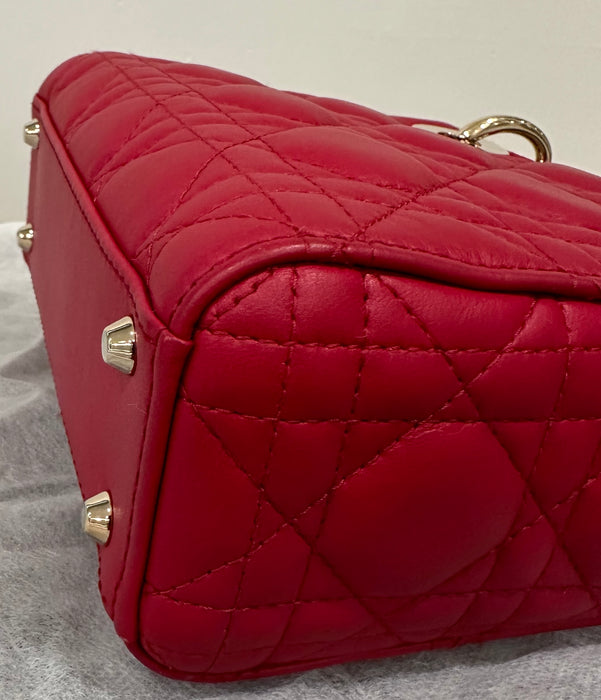 Dior Mini Lady Dior Bag in Lambskin Red