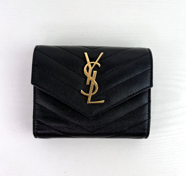 Saint Laurent Monogram Quilted Leather wallet