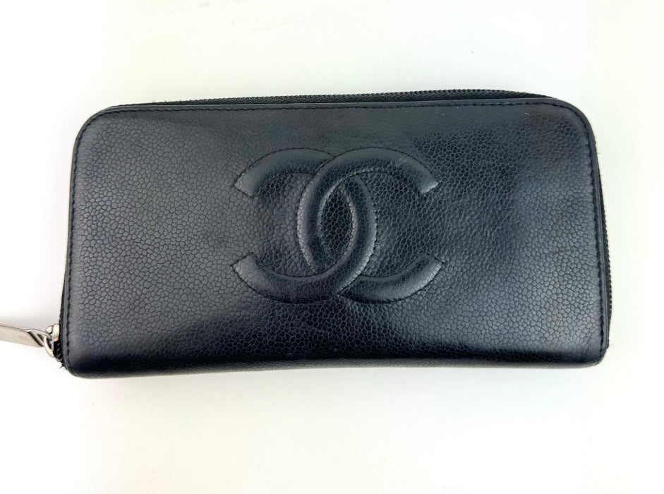 Chanel Timeless CC Caviar Zipper Wallet