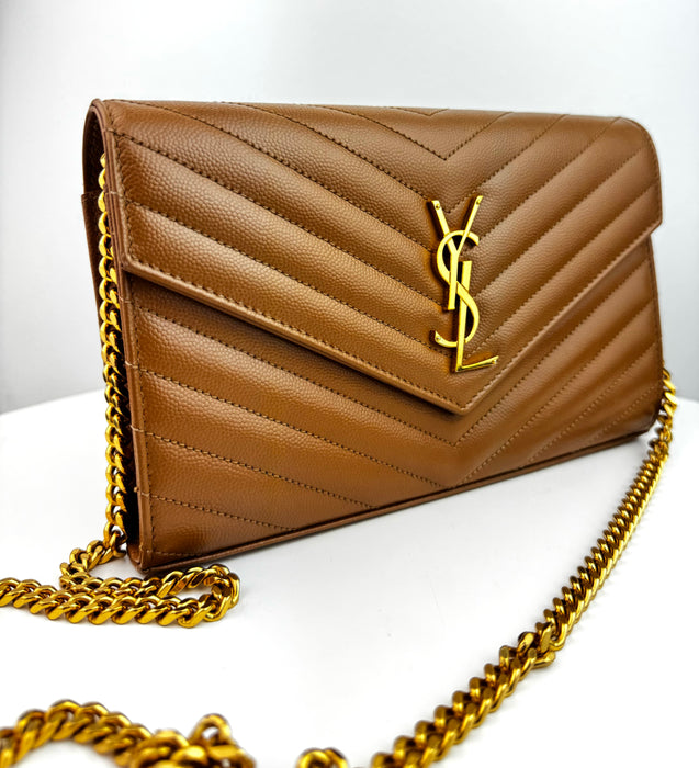 Saint Laurent Monogram Chain Bag Caramel