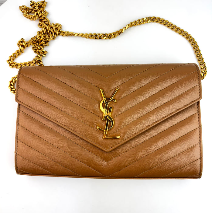 Saint Laurent Monogram Chain Bag Caramel