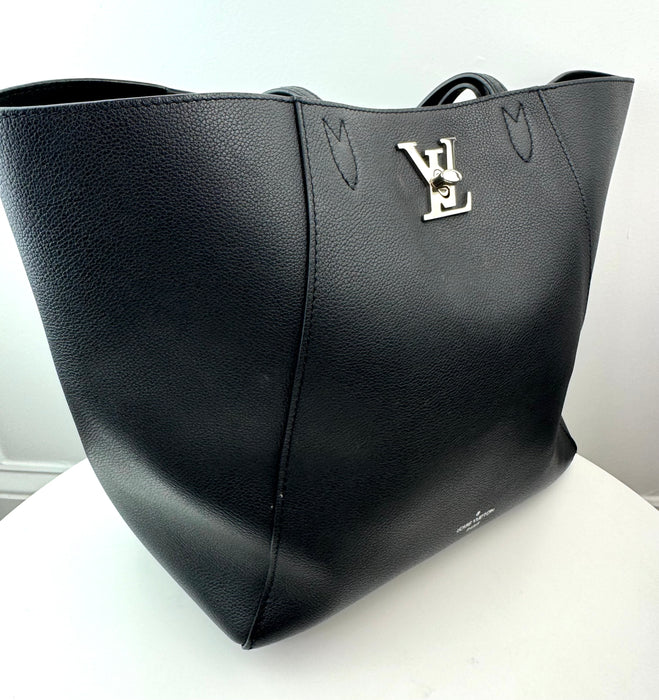 Louis Vuitton Calfskin Lockme Cabas Black