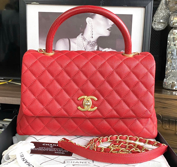 Chanel Medium Caviar Quilted Coco Top Handle Flap bag