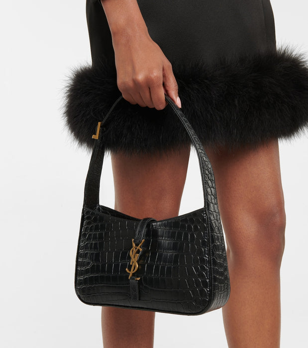 Saint Laurent Le 5 à 7 Croc Embossed leather shoulder bag