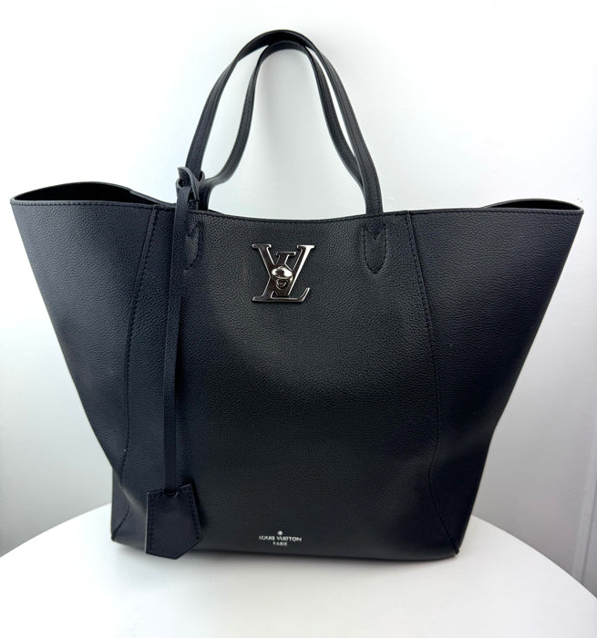 Louis Vuitton Calfskin Lockme Cabas Black