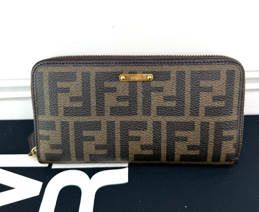 Fendi Zucca Zip Around Wallet