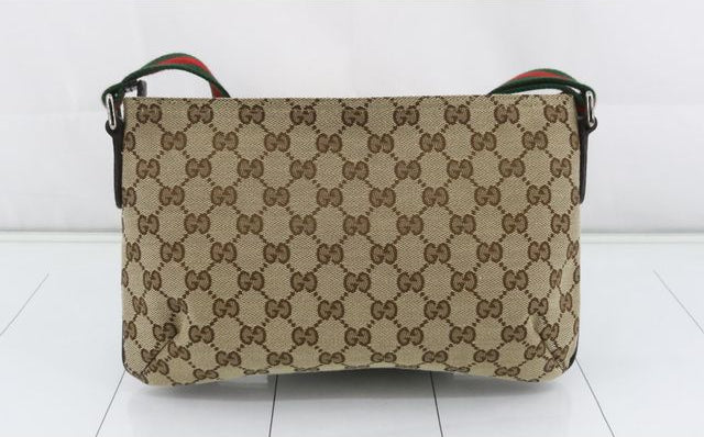 Gucci Web Strap Messenger Bag GG Canvas Small