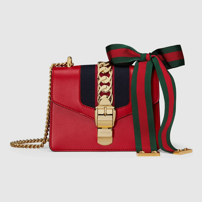 Gucci Sylvie Leather mini chain bag