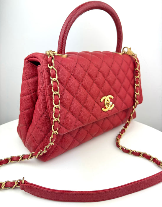 Chanel Medium Caviar Quilted Coco Top Handle Flap bag