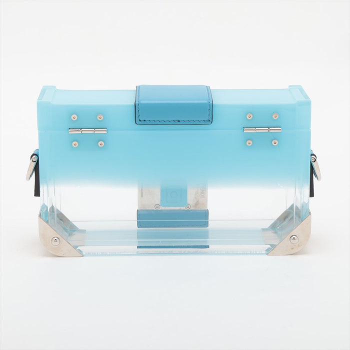 Fendi Ombre Blue Plexiglass and Leather Mini Trunk Baguette