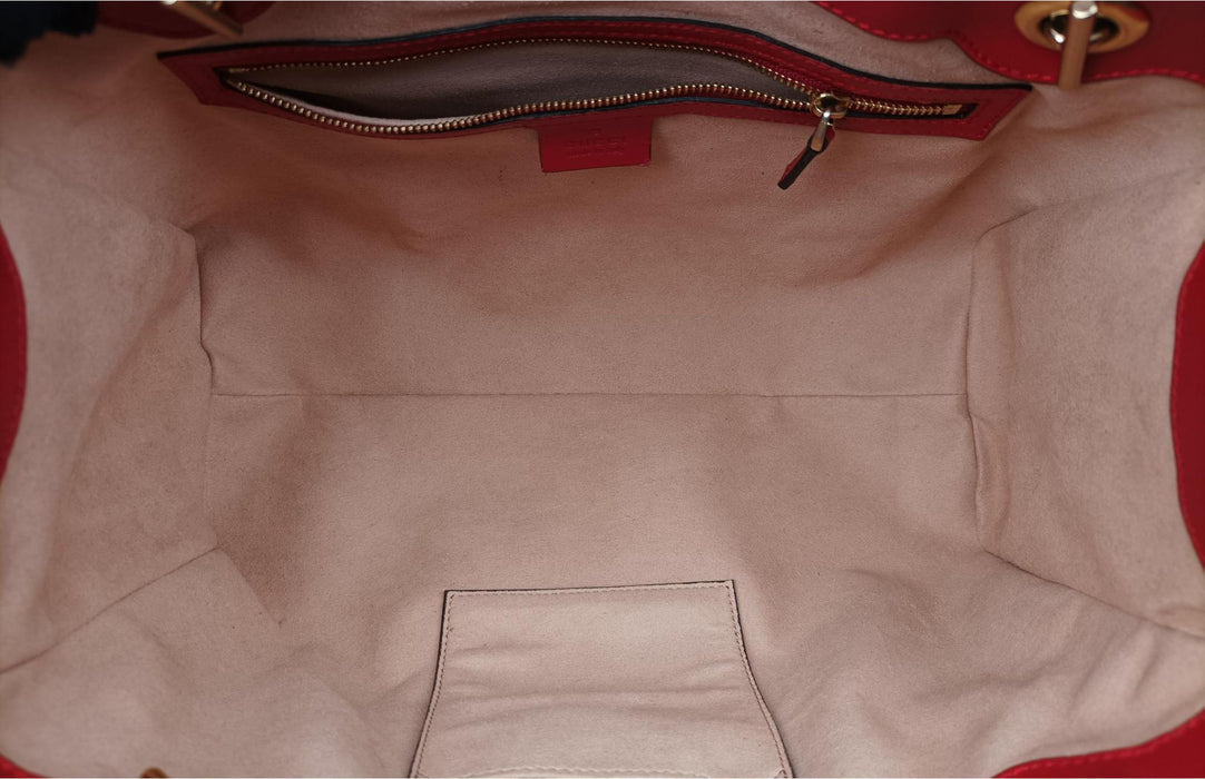 Gucci Beige/Red GG Supreme Coated Canvas and Leather Padlock Tote Bag