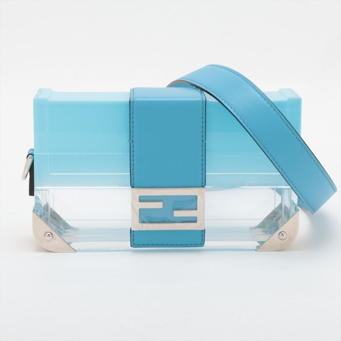 Fendi Ombre Blue Plexiglass and Leather Mini Trunk Baguette