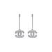 Chanel Silver Metal ans Crystal Strass Dangling CC Earrings 