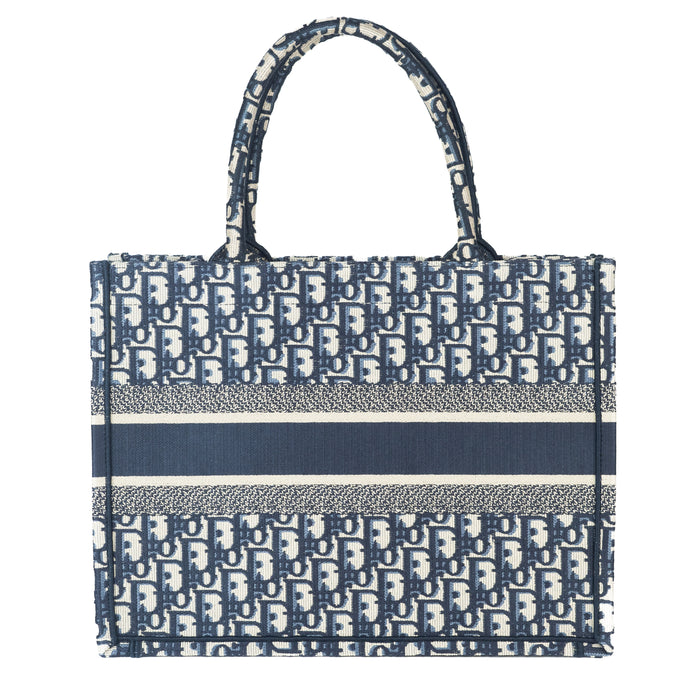 Dior Medium Book Tote Blue Dior Oblique Embroidery