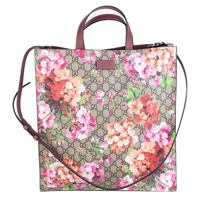 Gucci GG Supreme Monogram Blooms Vertical Tote