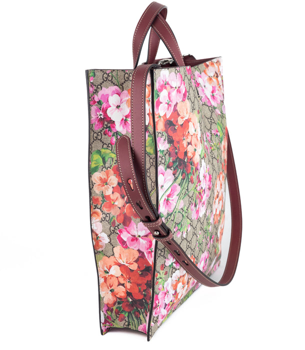 Gucci GG Supreme Monogram Blooms Vertical Tote