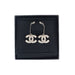 Chanel Silver Metal ans Crystal Strass Dangling CC Earrings