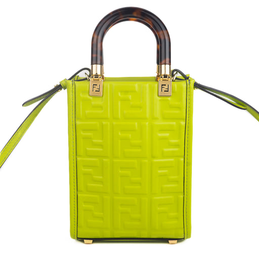 Fendi Mini Sunshine Shopper Bag in Acid Green