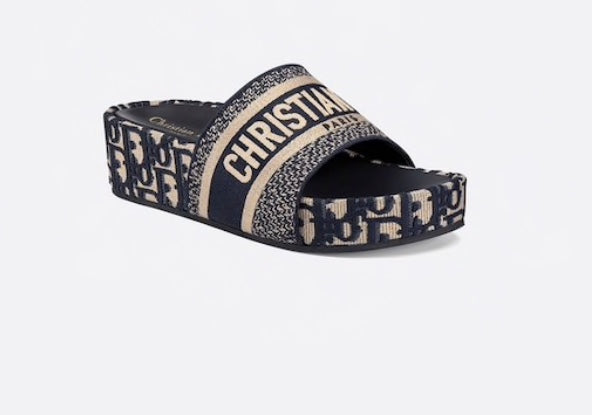 DIOR DWAY SLIDE IN EMBROIDERED COTTON - LuxurySnob