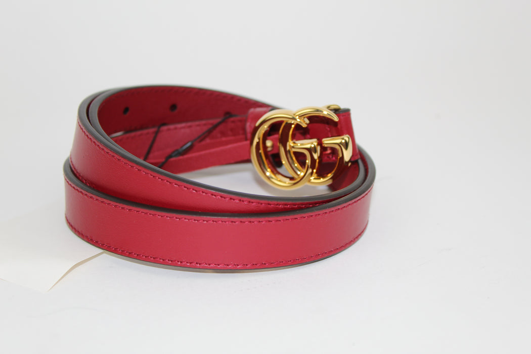 GUCCI GG MARMONT LEATHER BELT WITH SHINY BUCKLE - LuxurySnob