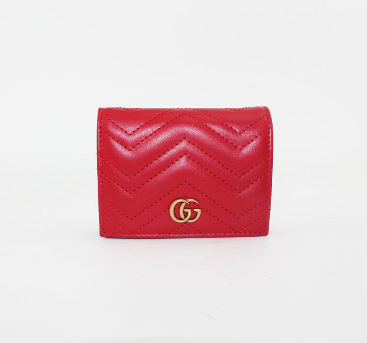 Gucci GG Marmont card case wallet Red