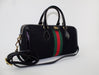 GUCCI BLACK OPHIDIA BOSTON SUEDE BAG