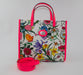 GUCCI FLORA MEDIUM LEATHER-TRIMMED PRINTED CANVAS TOTE