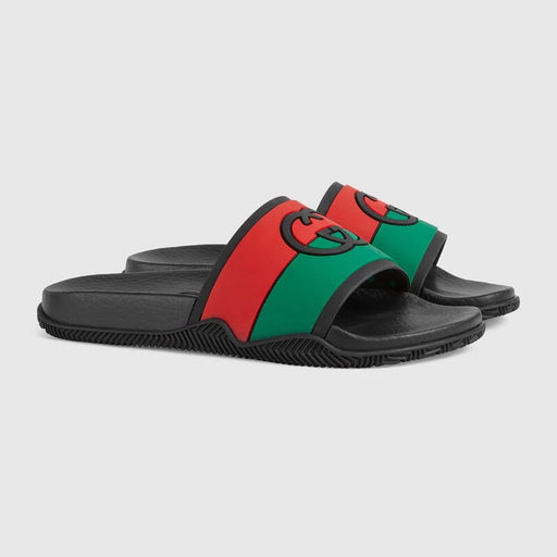 Gucci Rubber GG Interlock slides