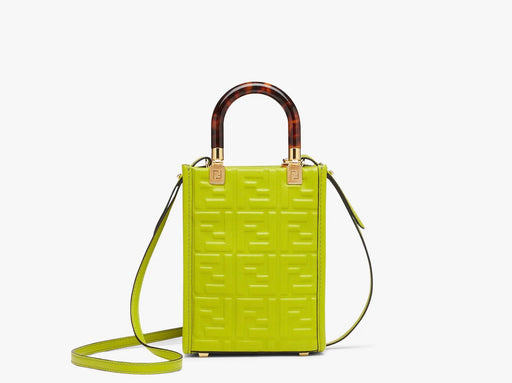 Fendi Mini Sunshine Shopper Bag in Acid Green