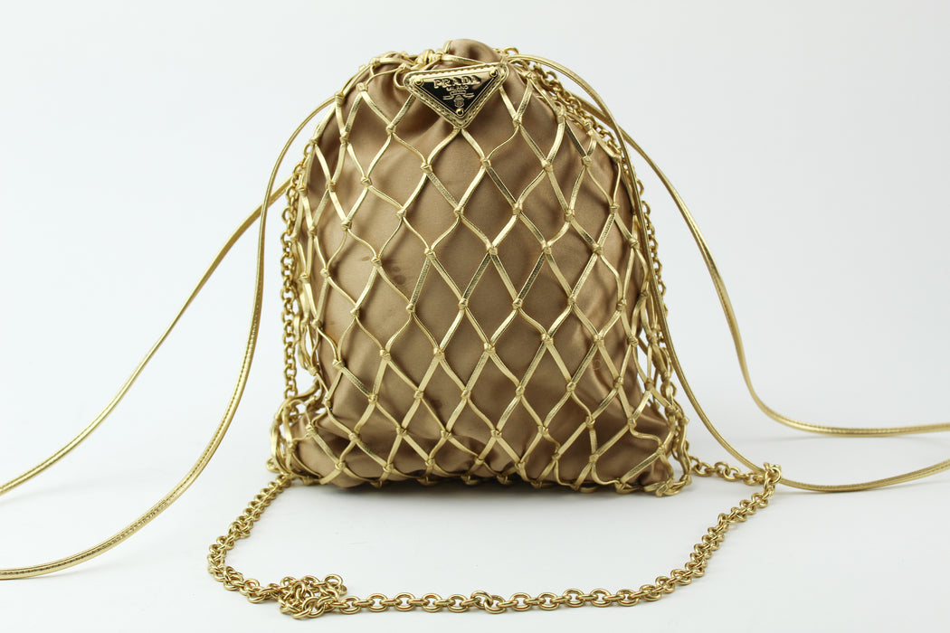 Prada Fabric Mesh Bag Gold