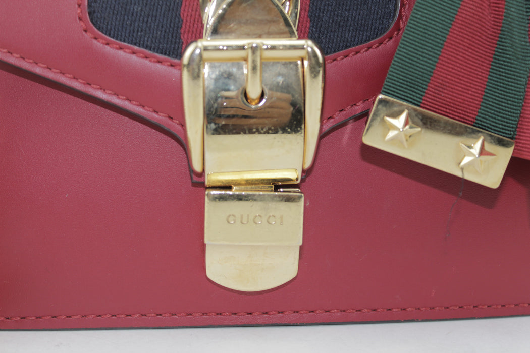 GUCCI SYLVIE LEATHER MINI CHAIN BAG