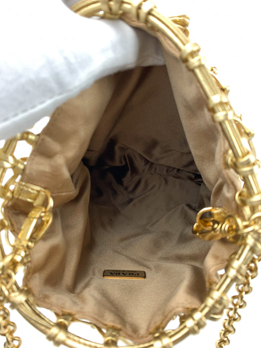 Prada Fabric Mesh Bag Gold