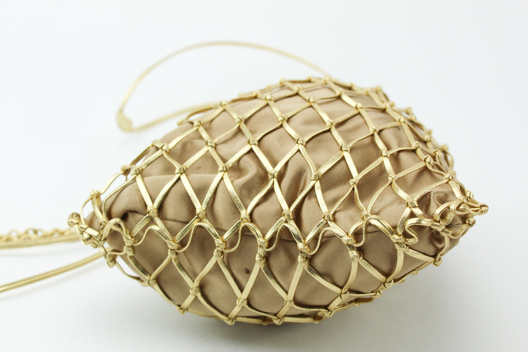 Prada Fabric Mesh Bag Gold