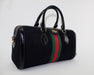 GUCCI BLACK OPHIDIA BOSTON SUEDE BAG